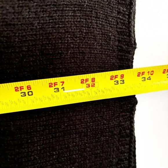 Madden One Size Black Sweater Poncho Braided Shoulder Front Pockets Cozy Staple - Picture 8 of 12